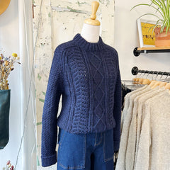 Milo and Dexter // Unisex Hand Knit Wool Classic Sweater Blue