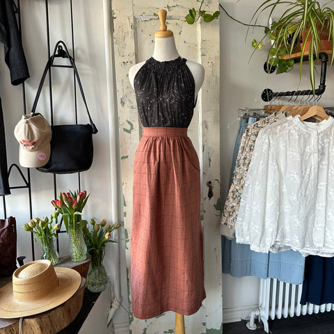 Indi & Cold // Cinnamon Grid Skirt