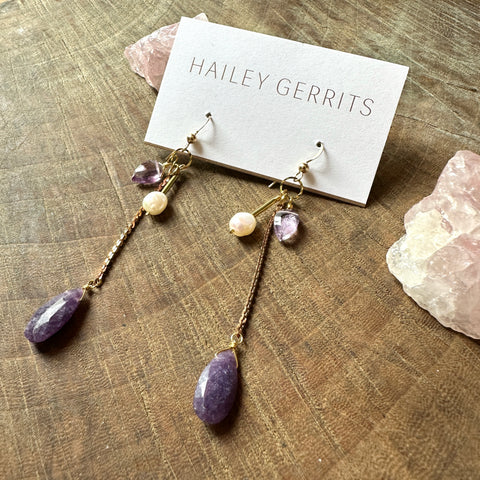 Hailey Gerrits // Brisa Earrings Lepidolite