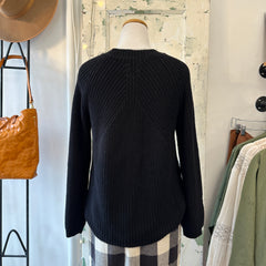 Indi & Cold // Black Cotton Knit Sweater