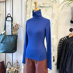 Amanda Moss //  Brigid Bamboo Turtleneck Cobalt