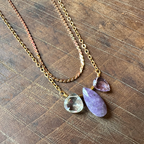 Hailey Gerrits // Azure Necklace Lepidolite