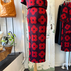 Marigold // Garance Skirt Bordeau/ Red Flowers