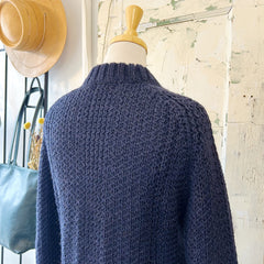 Milo and Dexter // Unisex Hand Knit Wool Classic Sweater Blue