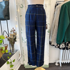 Eve Gravel // Snowdown Pants Blue Plaid