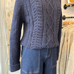 Milo and Dexter // Unisex Hand Knit Wool Classic Sweater Blue