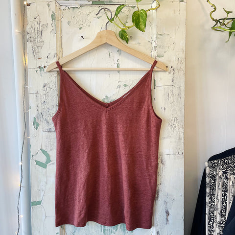 Indi & Cold // June Linen Tank Terracotta *Last Size XL