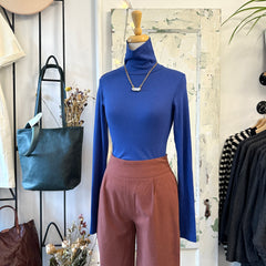 Amanda Moss //  Brigid Bamboo Turtleneck Cobalt