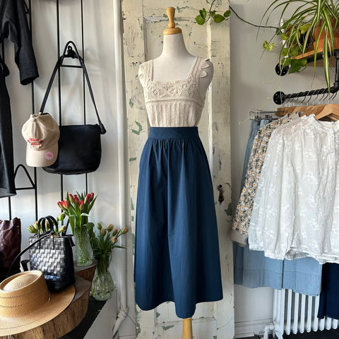 Indi & Cold // Navy Poplin Skirt