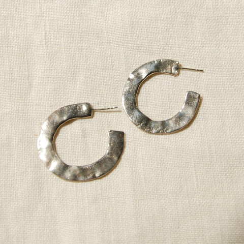 Hawkly // Adobe Hoop Earrings Silver