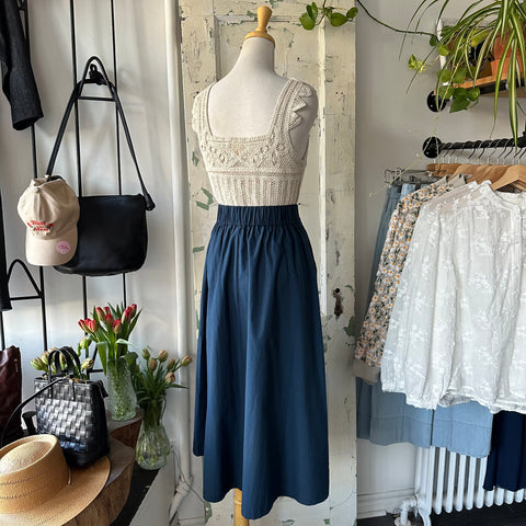 Indi & Cold // Navy Poplin Skirt