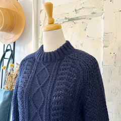 Milo and Dexter // Unisex Hand Knit Wool Classic Sweater Blue