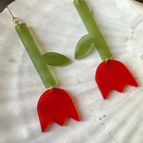 dconstruct // Tulips Earrings Frost Red