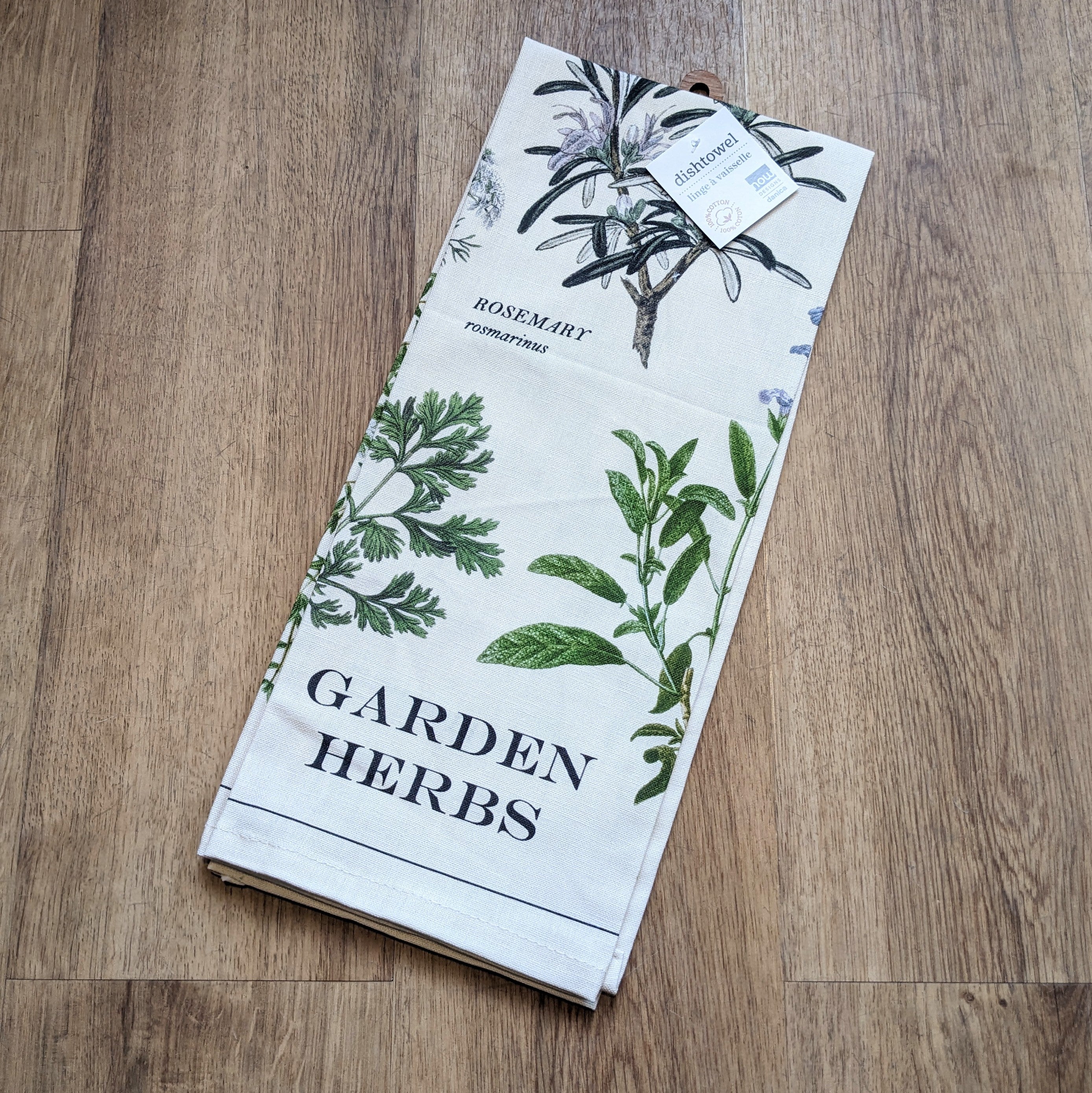 Danica Garden Herbs Tea Towel In Neutral