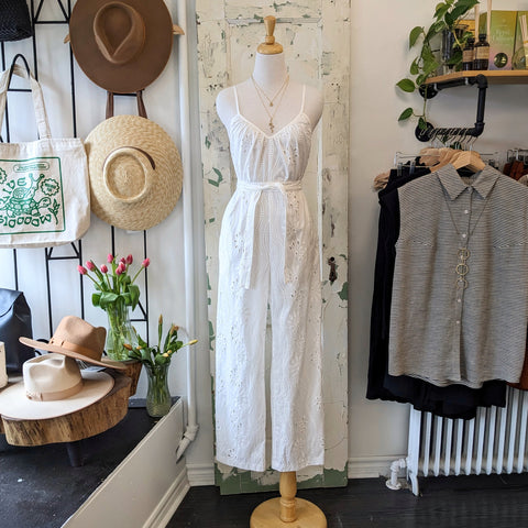 Dagg & Stacey // Solaris Jumpsuit White Eyelet