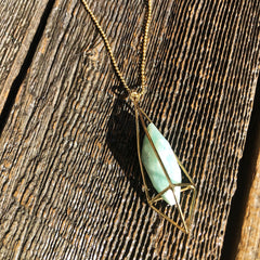 Saraswati // Lumia Necklace Gold Amazonite